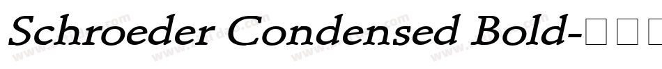 Schroeder Condensed Bold字体转换